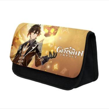 Imagem de Bolsa de lápis Genshins Impacts Aether Cartoon Anime para crianças - Y