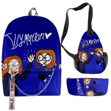 Imagem de Conjunto de mochilas escolares Illymations Cartoon Kids, 3 unidades - 