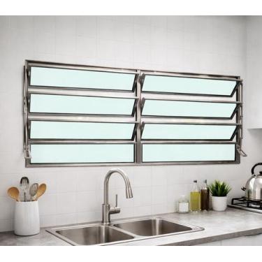 Imagem de Vitro Basculante Alumínio Brilhante 2 Seções 80x200 Brecorimo