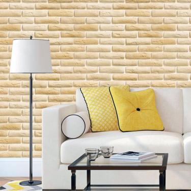 Imagem de Papel De Parede Pedra Tijolinho A Vista Claros Adesivo Sala