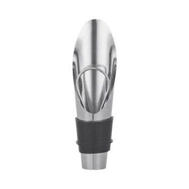 Imagem de Aerador E Tampa De Vinho Em Aço Inoxidável 2 Em 1 (2 Peças) Com Bico D