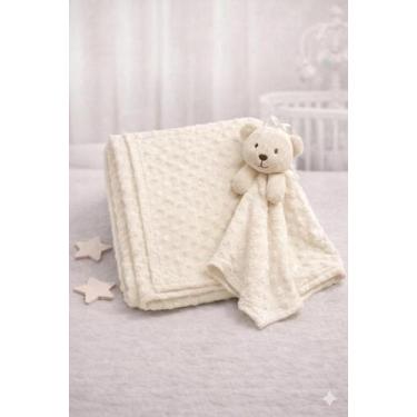 Imagem de Cobertor bebê bolinha com naninha - Babylândia Recém Nascidos, Offwhai