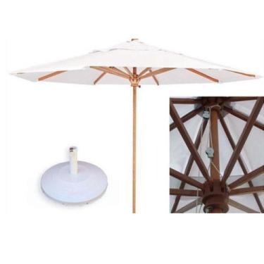 Imagem de Ombrelone Guarda Sol 2,40 Metros Mor de Madeira Resistente com Base Al