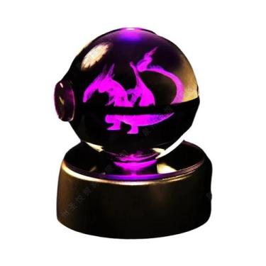 Imagem de Lâmpada Noturna 3D Pikachu Gengar Mewtwo Estátua De Bola De Cristal Po