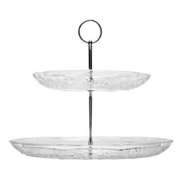 Imagem de Prato para Doce 2 Andares New Butterfly 20cm/26cm Cristal - Lyor