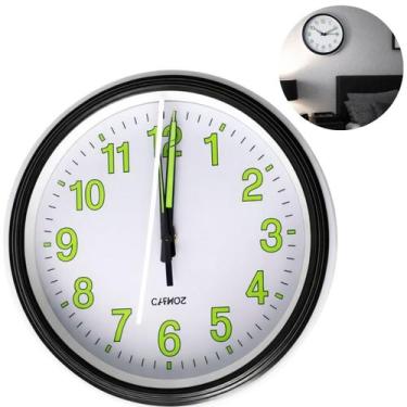 Imagem de Relógio de Parede Texturizado 27cm Brilha no Escuro Moderno - Fx