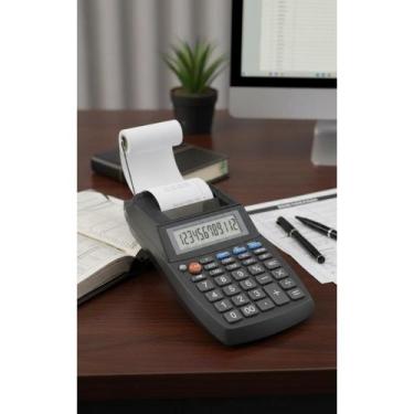 Imagem de Calculadora Compacta 12 Dígitos c/ Bobina - Preta - Congratulations St