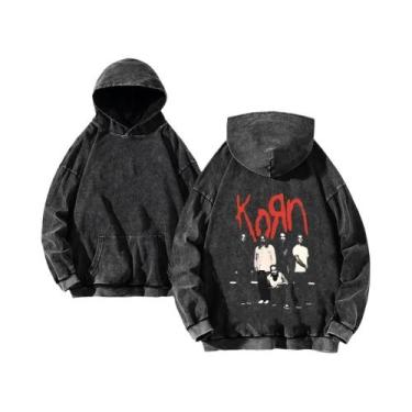 Imagem de Moletom Masculino Vintage De Algodão Lavado Com Capuz, Estilo Hip Hop 