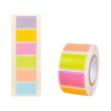 Imagem de Etiquetas Adesivas Coloridas Impermeáveis, Pacote Com 500, Cores Sólid