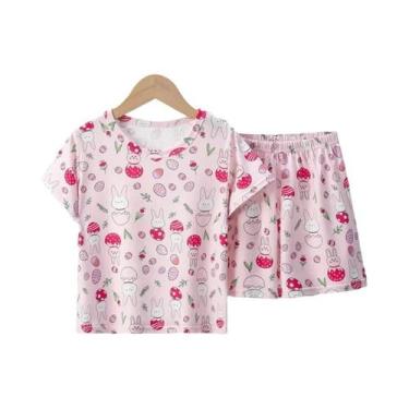 Imagem de Conjunto De Verão Infantil Blue Elephant De 2 Peças Com Camiseta De Ma