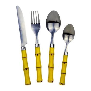 Imagem de Faqueiro Le Bamboo com Cabo de Madeira 16 Peças, UNICA