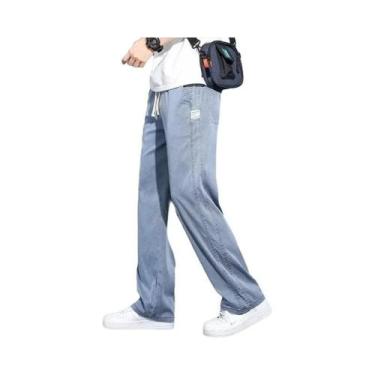 Imagem de Calças Jeans Masculinas De Verão Em Tecido Lyocell Macio, Corte Solto 