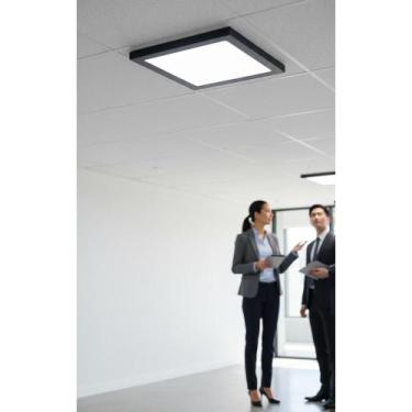 Imagem de Luminária Plafon LED 40W Quadrado Sobrepor 40x40cm Luz Branc - Congrat
