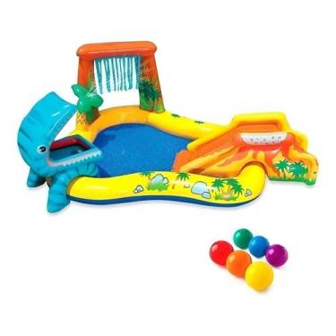 Imagem de Piscina Playground Centro De Diversões Dinossauro Intex 310l