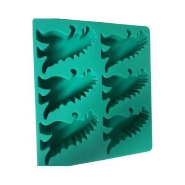Imagem de Forma De Gelo De Silicone Dinossauro: 6 Cubos Gigantes Para Decoração 