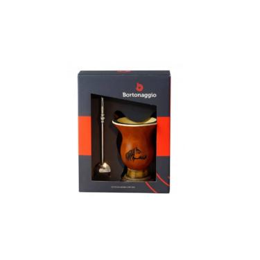 Imagem de Kit Premium Chimarrão Cuia Porongo Bocal Queimado e Bomba de Inox - Bortonaggio