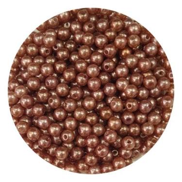 Imagem de Miçangas Bola Perolada 06mm 100un - DEZdeDEZ, Chocolate