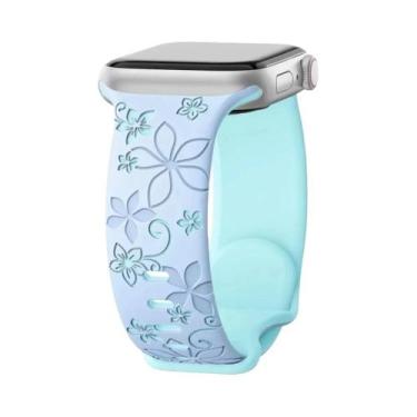 Imagem de Pulseira De Silicone Gravada Para Apple Watch Ultra 3 4 49mm 45mm 42mm