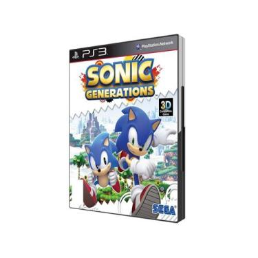 Imagem de jogo Sonic Generations PS3 greatest hits capa vermelha - Sony