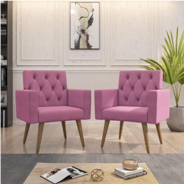 Imagem de Kit 2 Poltronas Capitone Confortável Para Sala Recepção - Móveis Mafer