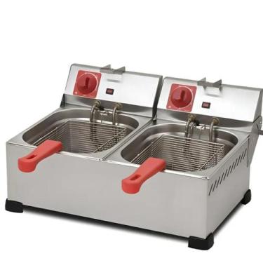 Imagem de Fritadeira eletrica marchesoni 2 cubas 6 litros 220v, Inox, 220V