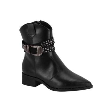 Imagem de Bota Feminina Beira Rio Texana Fivela Conforto 9091.202, Preto, 34