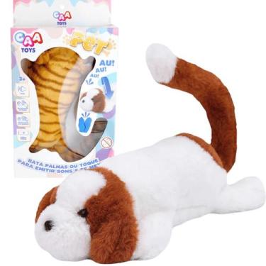 Imagem de Pelúcia Pet Cachorrinho Branco Com Mecanismo CaaToys - C A A Toys