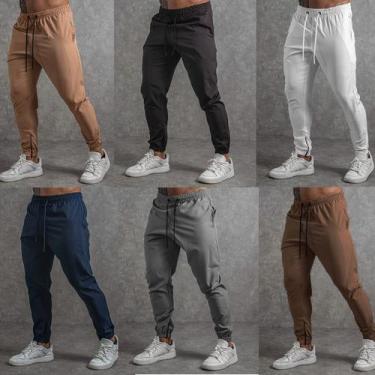 Imagem de Calça Jogger Tactel Masculina Esportiva - Calca Joger Taquitel, Cinza,