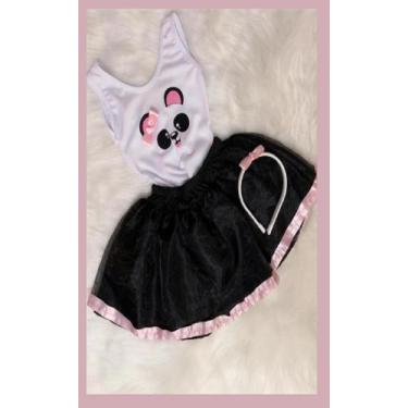 Imagem de Fantasia Infantil luxinho Menina tema Panda - Puzzle Company, Branco, 