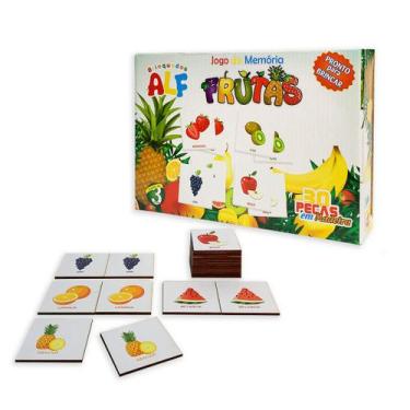Imagem de Jogo da Memória Infantil  em madeira Alf, Jogo memoria frutas