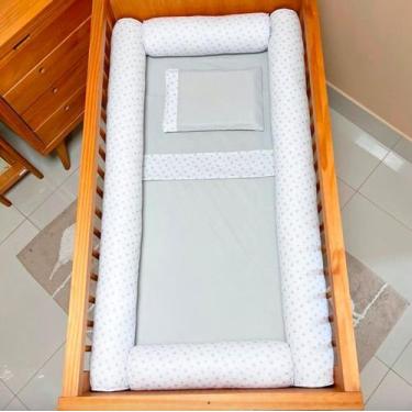 Imagem de Kit de Berço Rolinho 7 peças Stars Cinza - Biramar Baby