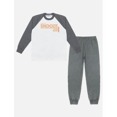 Imagem de Pijama Infantil Menino Camiseta Snooze E Calça Mescla Divertto - Diver