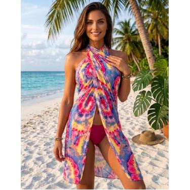 Imagem de Canga de Praia Tie Dye Versátil com Pingentes Chalaróste MP100023, Tie