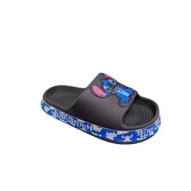 Imagem de Chinelo Nuvem Infantil Masculino Luana Rosa, Stitch preto, 26/27