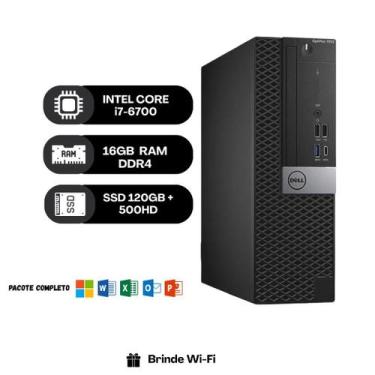 Imagem de Computador Dell Optiplex 7050 I7-6700 16GB DDR4 SSD 120GB+HD500