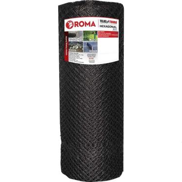 Imagem de Tela Plástica Hexagonal para Viveiro Roma Modelo 1 m X 50 m para Cercar Pássaros em Polietileno Preto 1 Rolo