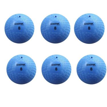 Imagem de Kit 6 Bola de Iniciação N8 para Crianças Menores de 8 Anos em Borracha Azul Kagiva