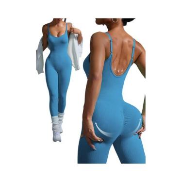 Imagem de Macacão De Yoga Feminino Sexy Sem Costura, Conjunto De Fitness Bodycon