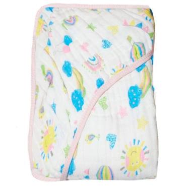 Imagem de Toalha De Banho Infantil Soft 80x80cm Bebe Estampada 100 Algodao Com C