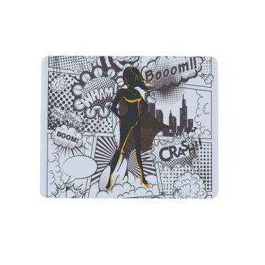 Imagem de Mouse pad Criativo Retangular 22x18 Comics Heroína - Geek Vip, Preto