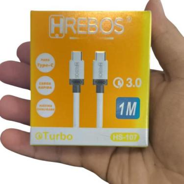 Imagem de Cabo Hrebos HS107 Tipo C x Tipo C Branco