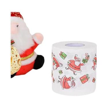 Imagem de Feliz Natal Papel Higiênico Decorativo Com Tema Do Papai Noel Para Cas