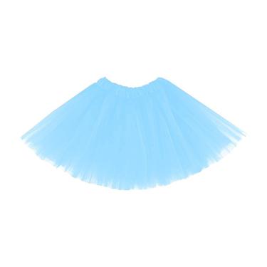 Imagem de Saia Tutu Infantil Tule 30cm Azul Claro com Camadas Extra Festas