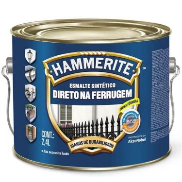 Imagem de Esmalte Sintético Antiferrugem Hammerite Brilhante 2,4L Direto na Ferrugem Prata Coral