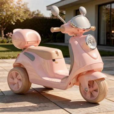 Imagem de Mini Moto Elétrica Scooter Infantil Lambreta 2 Motores Frente E Ré Bat