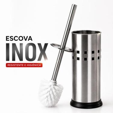 Imagem de Escova Sanitária Inox com Suporte Aço Inoxidável Ventilado Antiferruge