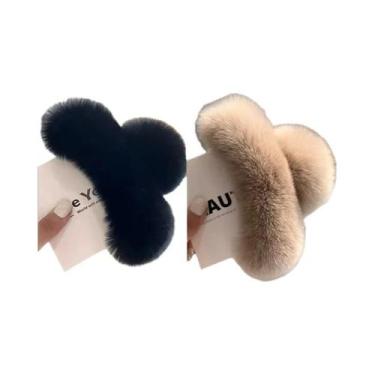 Imagem de Grande Presilha De Cabelo De Pelúcia Para Mulheres, Estilo Outono Inve