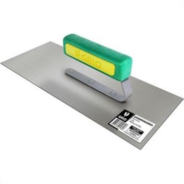 Imagem de Desempenadeira Aco Inox Galo 12 X29Cm Cabo Aberto Verde/Amarela - 113