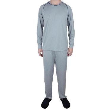 Imagem de Pijama Masculino Lezi Longo Cinza - 3001, Cinza, GG