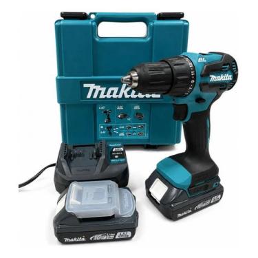 Imagem de Parafusadeira Furadeira Impacto Dhp490 18v 2 Baterias Makita Azul-mari